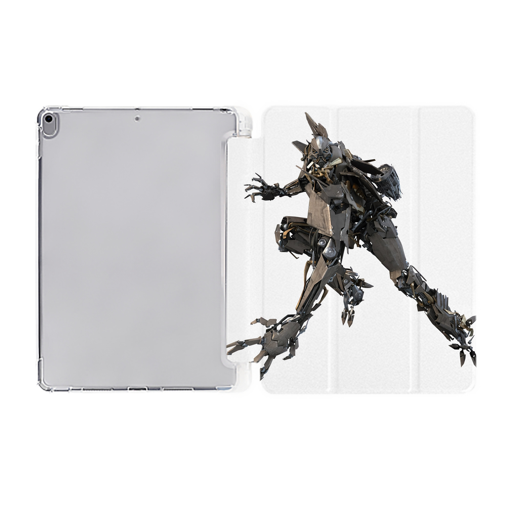 （画像用） Transformers トランスフォーマー IPad ケース ペン収納付き 三つ折りスタンド PUレザー×シリコン 対応機種9.5/10.5/10.9インチ